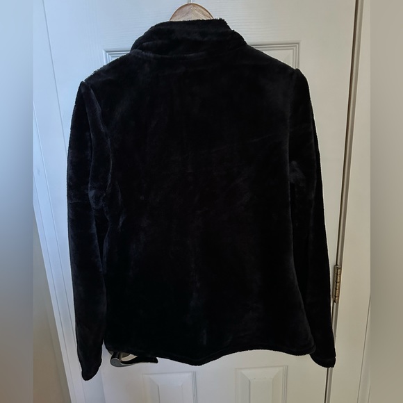 NWT Ladies 32 Degrees black plush zip jacket Coat Fuzzy Size Medium - Picture 3 of 4